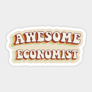 Awesome Economist - Groovy Retro 70s Style Sticker